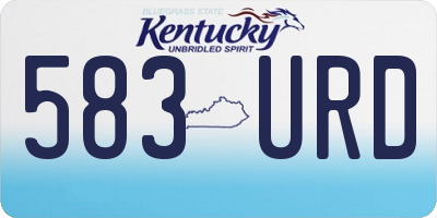 KY license plate 583URD