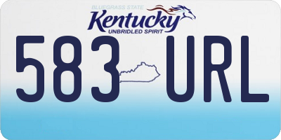 KY license plate 583URL