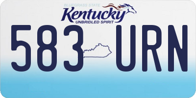 KY license plate 583URN
