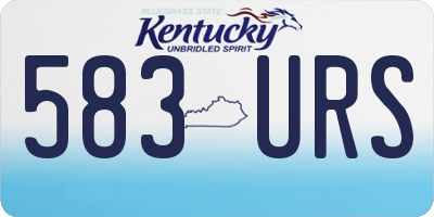 KY license plate 583URS