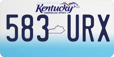 KY license plate 583URX