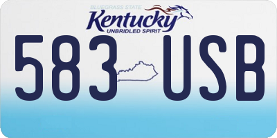 KY license plate 583USB