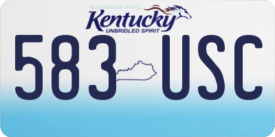 KY license plate 583USC