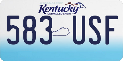 KY license plate 583USF