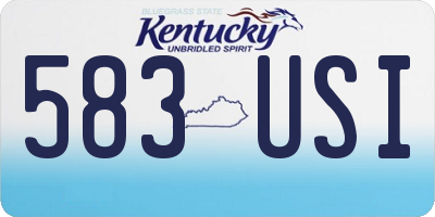 KY license plate 583USI