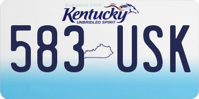 KY license plate 583USK