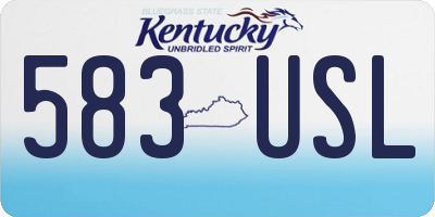 KY license plate 583USL