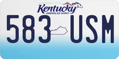 KY license plate 583USM