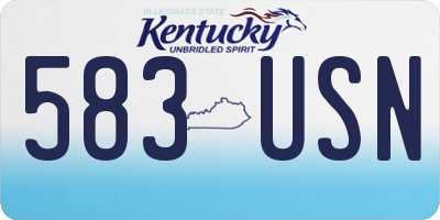 KY license plate 583USN