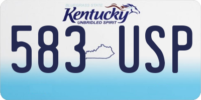 KY license plate 583USP
