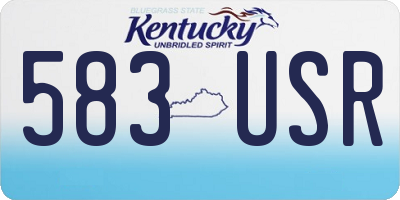 KY license plate 583USR
