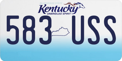 KY license plate 583USS