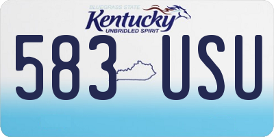 KY license plate 583USU