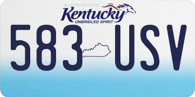 KY license plate 583USV