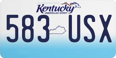 KY license plate 583USX