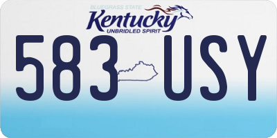 KY license plate 583USY