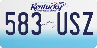 KY license plate 583USZ