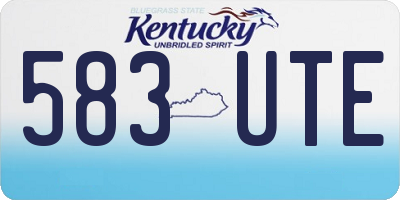 KY license plate 583UTE