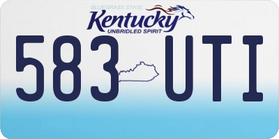 KY license plate 583UTI