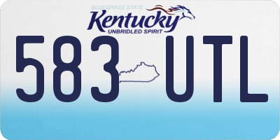 KY license plate 583UTL