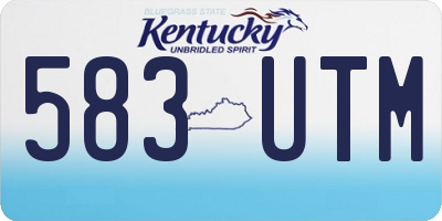 KY license plate 583UTM