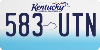 KY license plate 583UTN