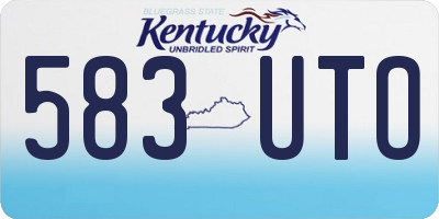 KY license plate 583UTO