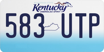 KY license plate 583UTP