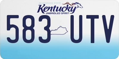 KY license plate 583UTV