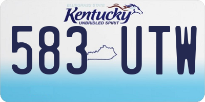 KY license plate 583UTW