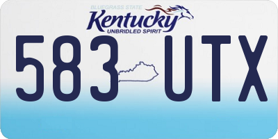 KY license plate 583UTX