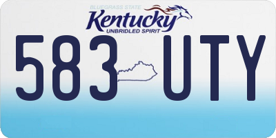 KY license plate 583UTY