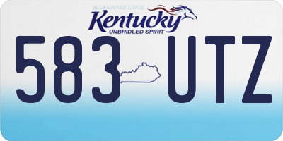 KY license plate 583UTZ