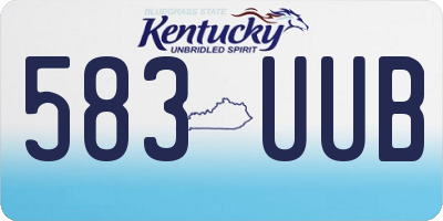 KY license plate 583UUB