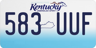 KY license plate 583UUF