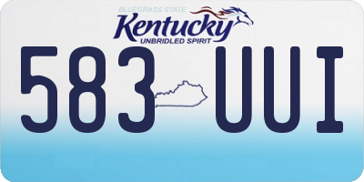 KY license plate 583UUI
