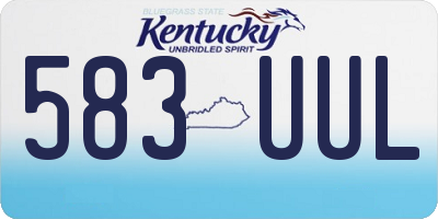 KY license plate 583UUL