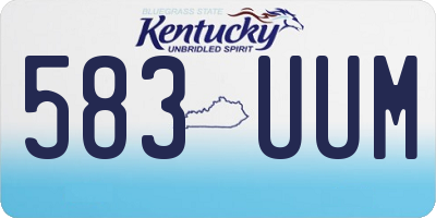 KY license plate 583UUM