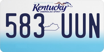 KY license plate 583UUN