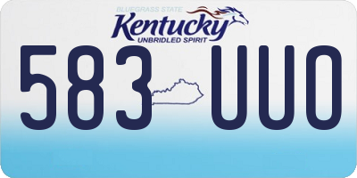 KY license plate 583UUO