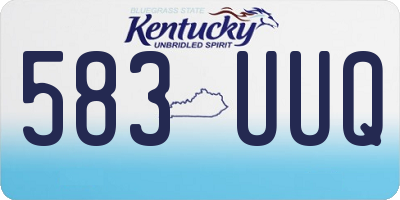 KY license plate 583UUQ