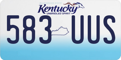 KY license plate 583UUS