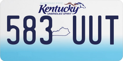 KY license plate 583UUT