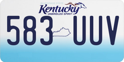 KY license plate 583UUV