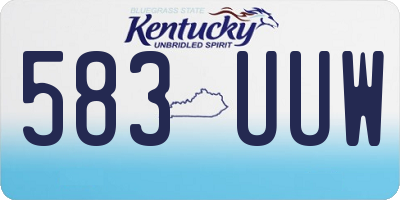 KY license plate 583UUW
