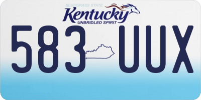 KY license plate 583UUX