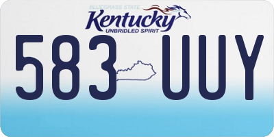 KY license plate 583UUY