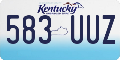 KY license plate 583UUZ