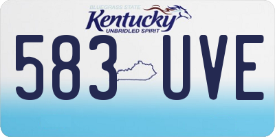 KY license plate 583UVE