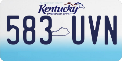KY license plate 583UVN
